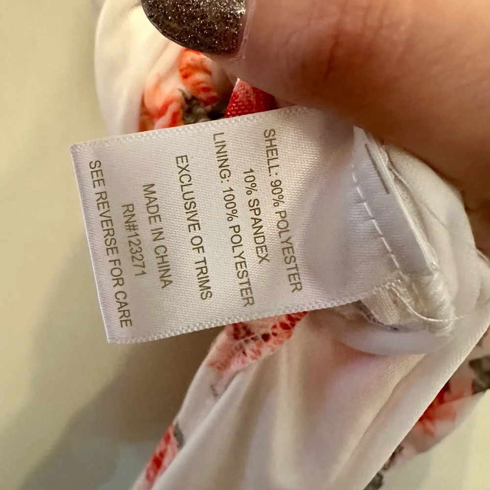 NWT Floral Midi Dress with Pink and Green Accents Medium - Picture 9 of 10